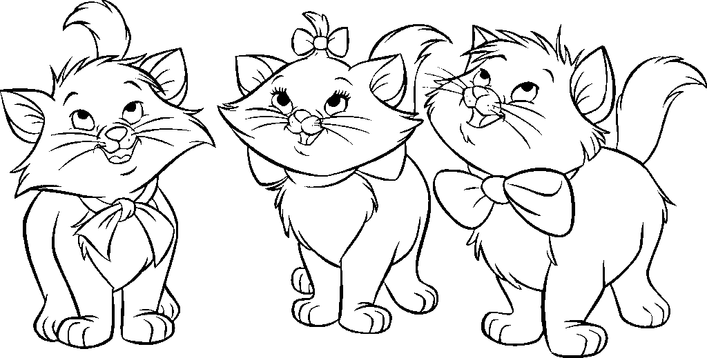 Plansa de colorat cu Pisicile Aristocrate 13 5